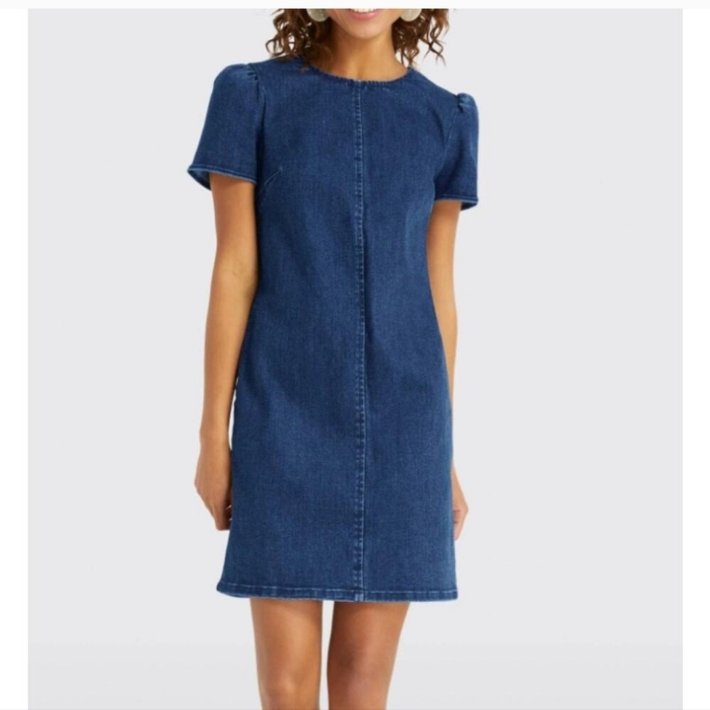 Draper James Dark Denim Mini Dress Stretch Sz8